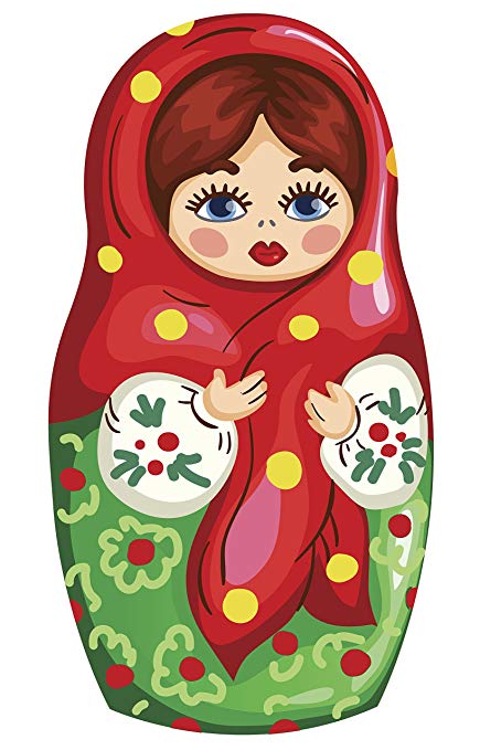 435x679 detailed holiday russian matryoshka doll drawing vinyl - Russian Doll Drawing