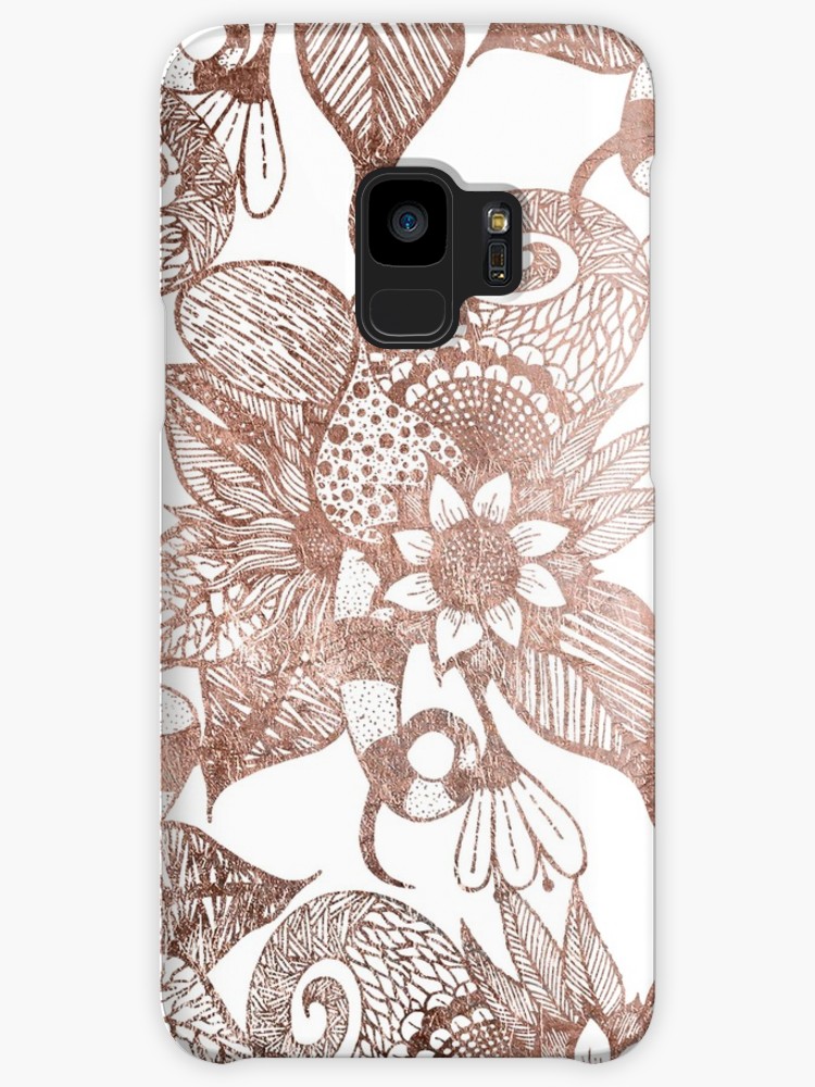 750x1000 Vintage Faux Rose Gold Rustic Floral Drawings Cases Skins - Rustic Drawings