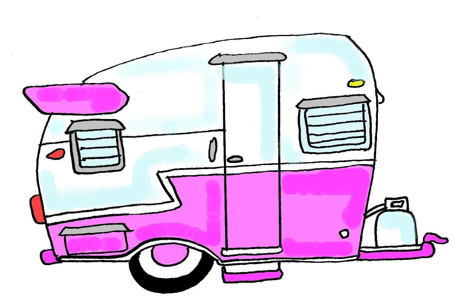 1581x1031 camper cartoon drawing and here a drawing i created, vintage - Rv Drawing