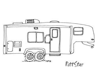 340x270 coloring pages of wheel camper trailers sketch coloring - Rv Drawing
