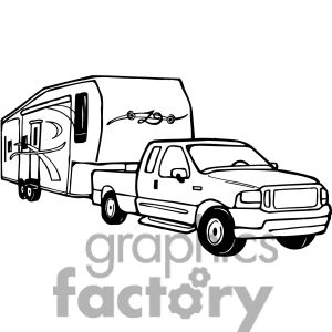 300x300 Rv Black And White Clipart - Rv Drawing
