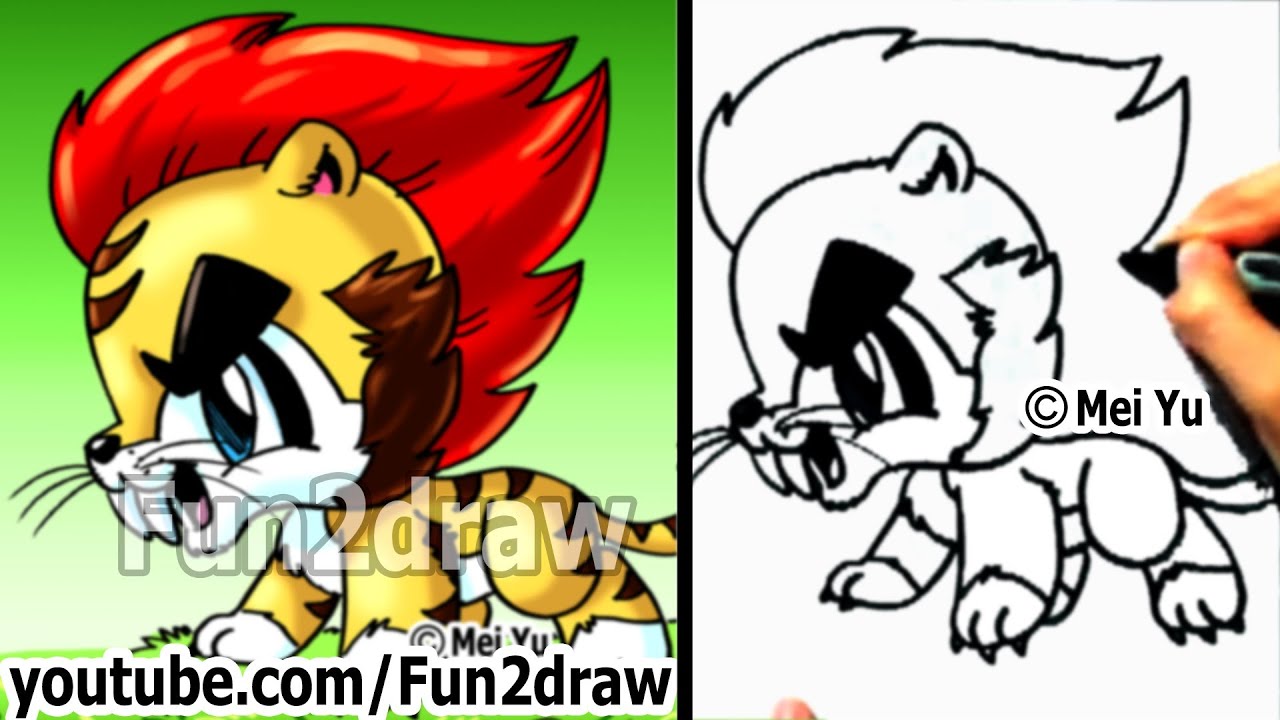 1280x720 How To Draw Cartoons - Saber Tooth Tiger Drawing