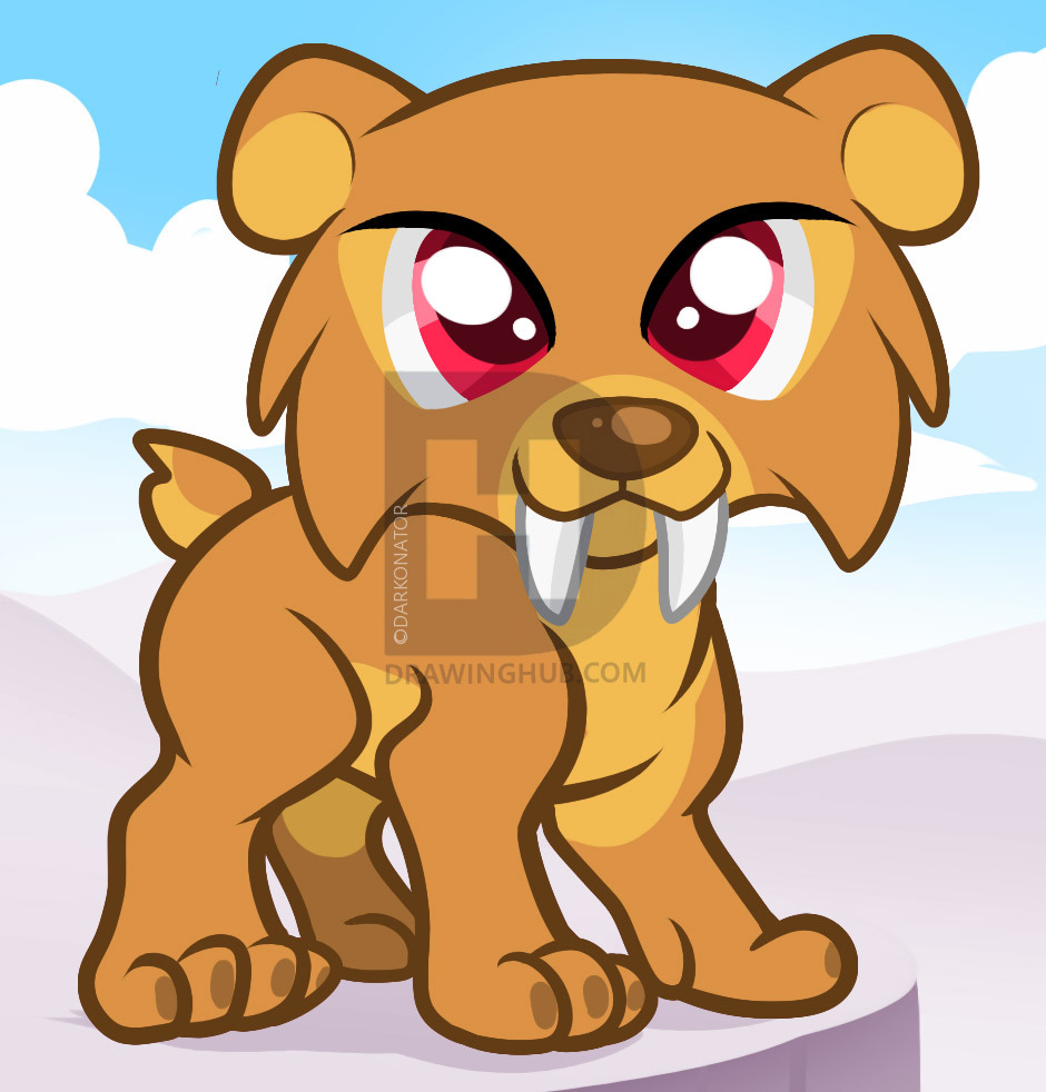 940x982 How To Draw A Sabertooth For Kids, Step - Saber Tooth Tiger Drawing