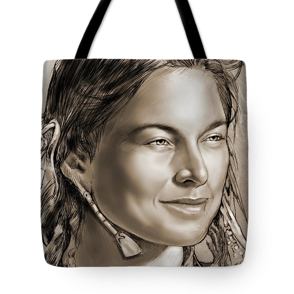 1000x1000 Sacagawea Tote Bag For Sale - Sacagawea Drawing