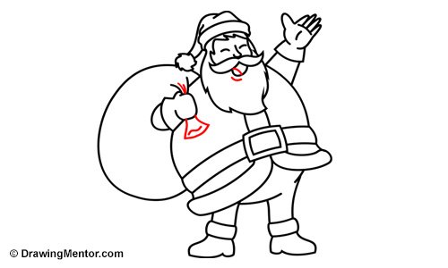 500x300 how to draw santa tutorial - Sack Drawing