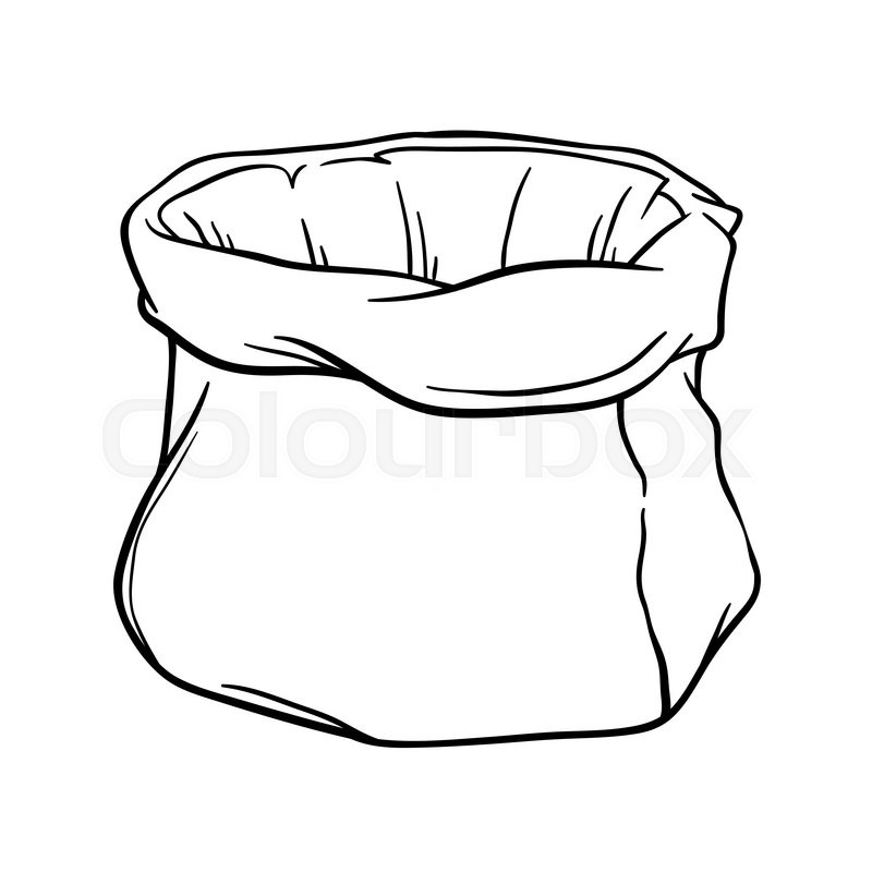 800x800 vector stock of empty canvas sack stock vector colourbox - Sack Drawing