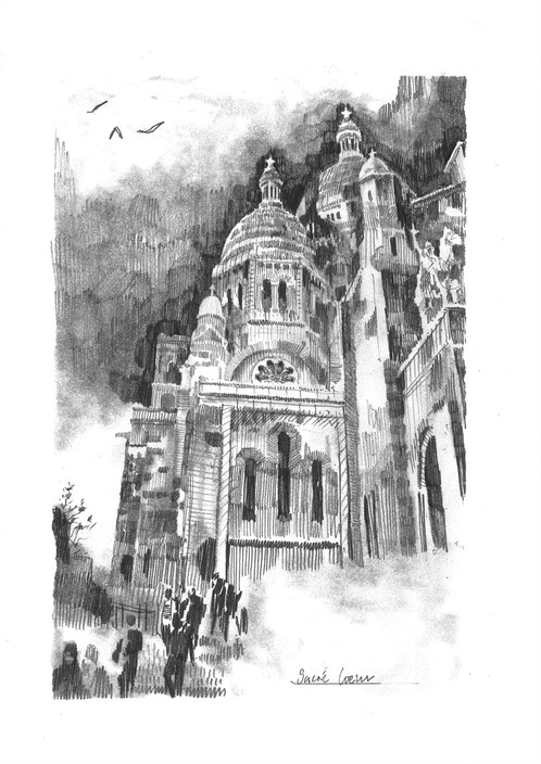 498x704 paris sketch - Sacre Coeur Drawing