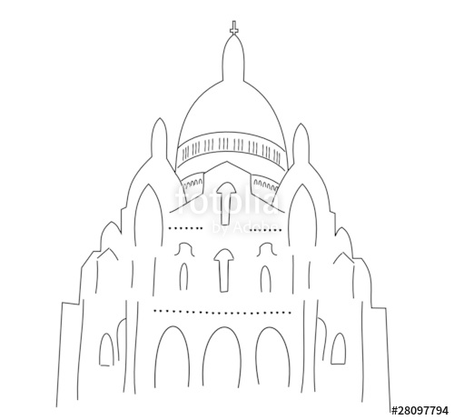 500x462 coeur paris stock image and royalty free vector - Sacre Coeur Drawing