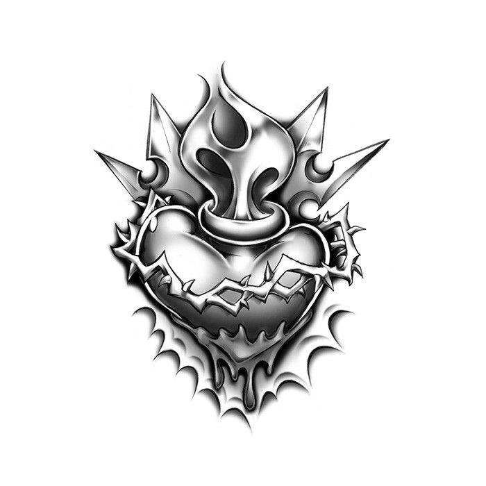 700x700 sacred heart temporary tattoo - Sacred Heart Drawing