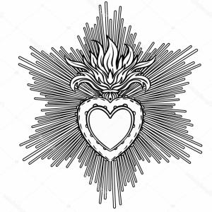 300x300 Stock Photo Hand Drawn Vector Illustration Or Drawing Of Jesus - Sacred Heart Drawing