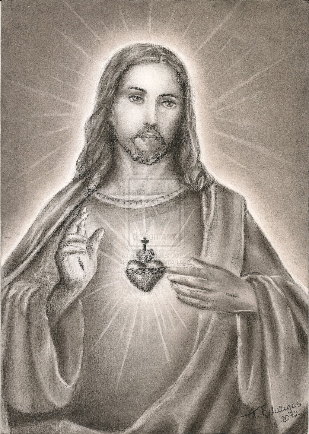 Sacred Heart Of Jesus Drawing at Explore
