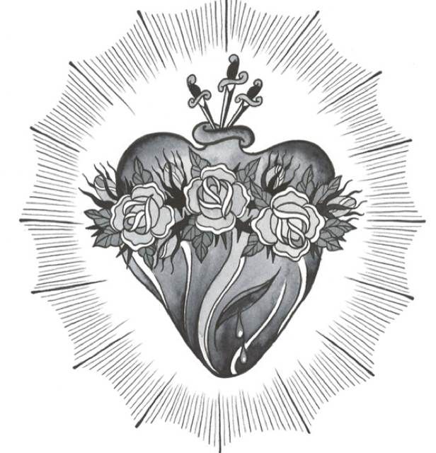616x640 sacred heart - Sacred Heart Of Jesus Drawing