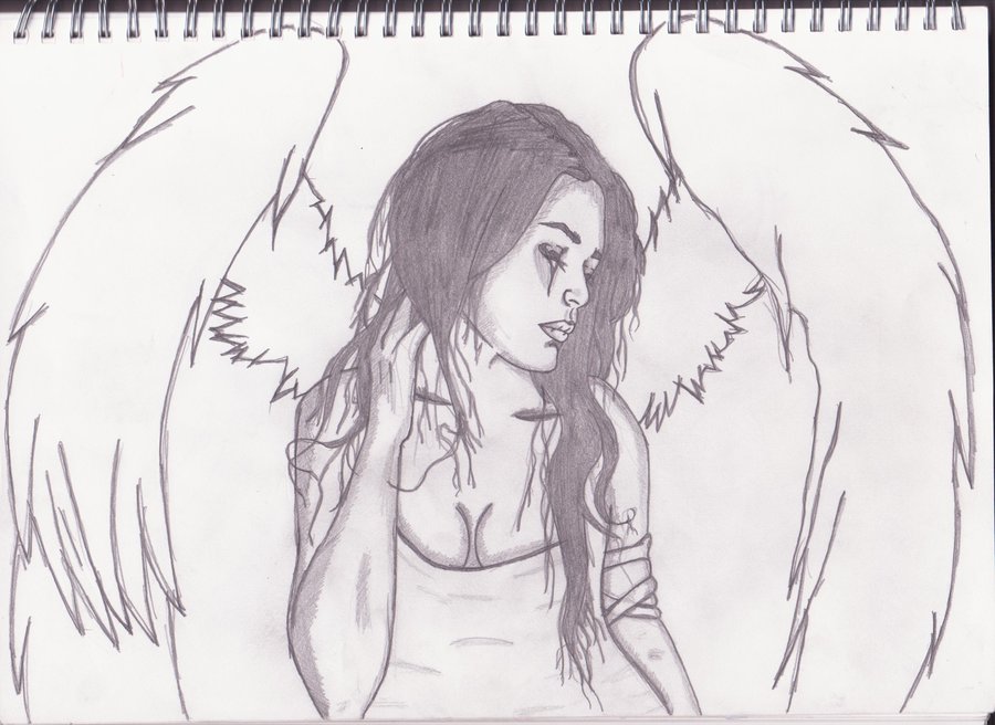 900x656 Huge Collection Of 'sad Angel Drawing' Download More Than - Sad Angel Drawing