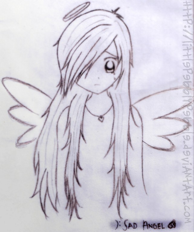 641x768 Sad Angel Anime Drawings In Pencil Hd Wallpaper Gallery - Sad Angel...