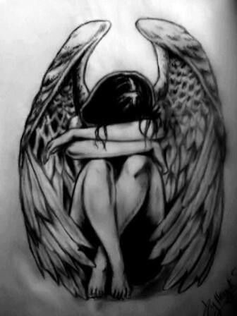 336x448 sad angel tattoos designs tattoos, angel tattoo designs - Sad Angel Drawing
