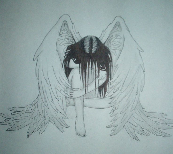 736x653 Sad Angel Drawing - Sad Angel Drawing