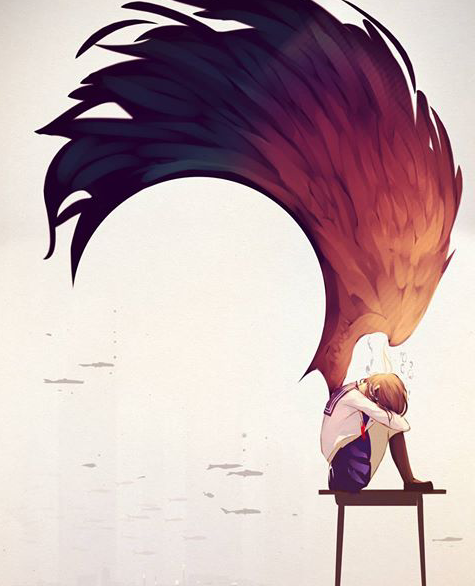 475x586 A Sad Angel Uploaded - Sad Angel Drawing