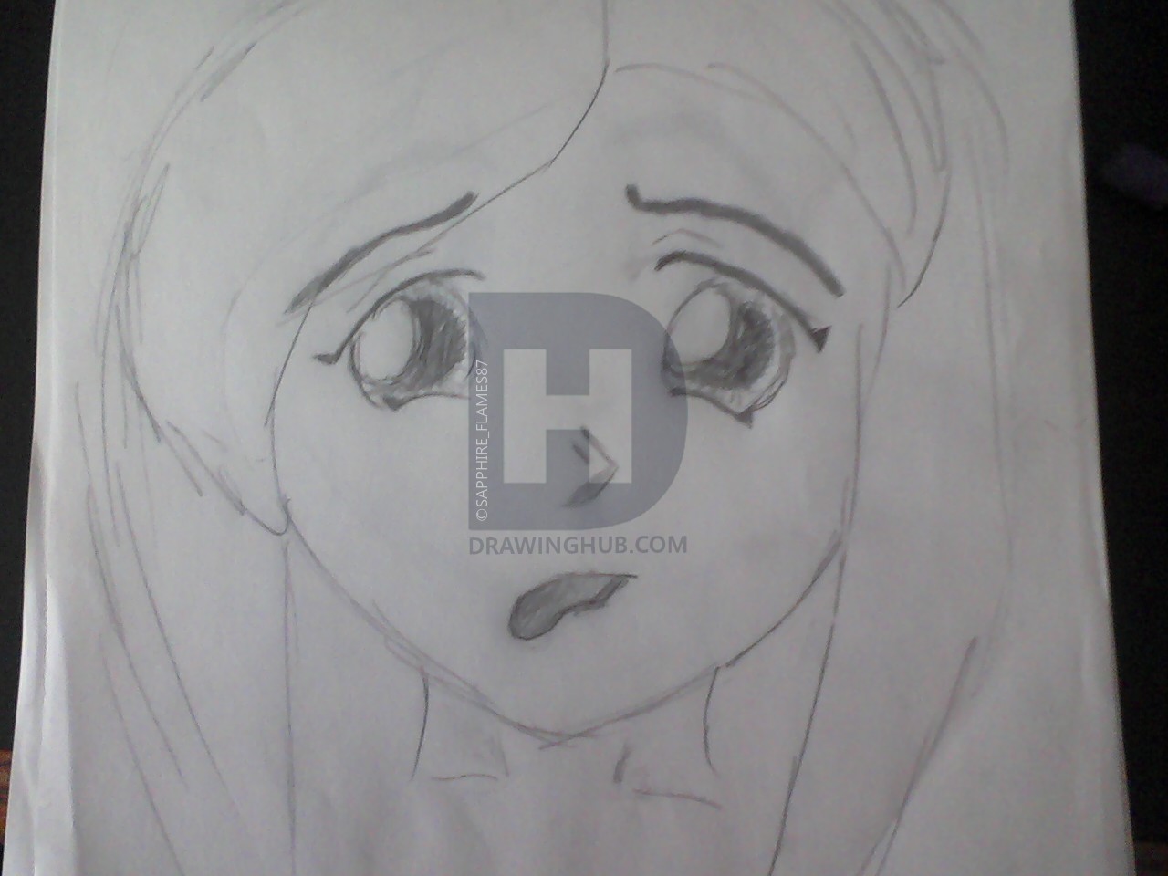 1280x960 Sad Anime Girl Drawing - Sad Anime Girl Drawing