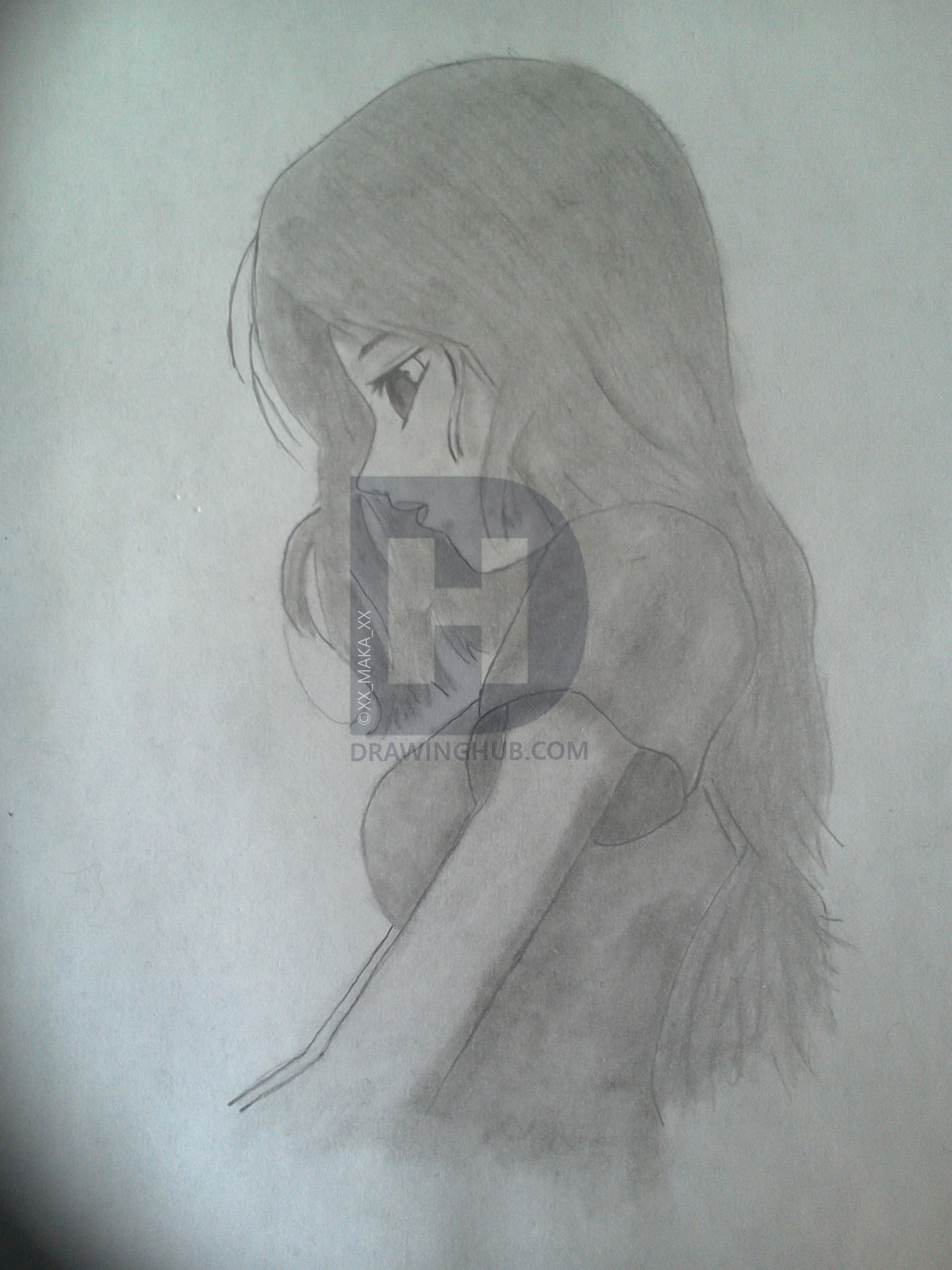 1920x2560 Sad Anime Girl Drawing - Sad Anime Girl Drawing