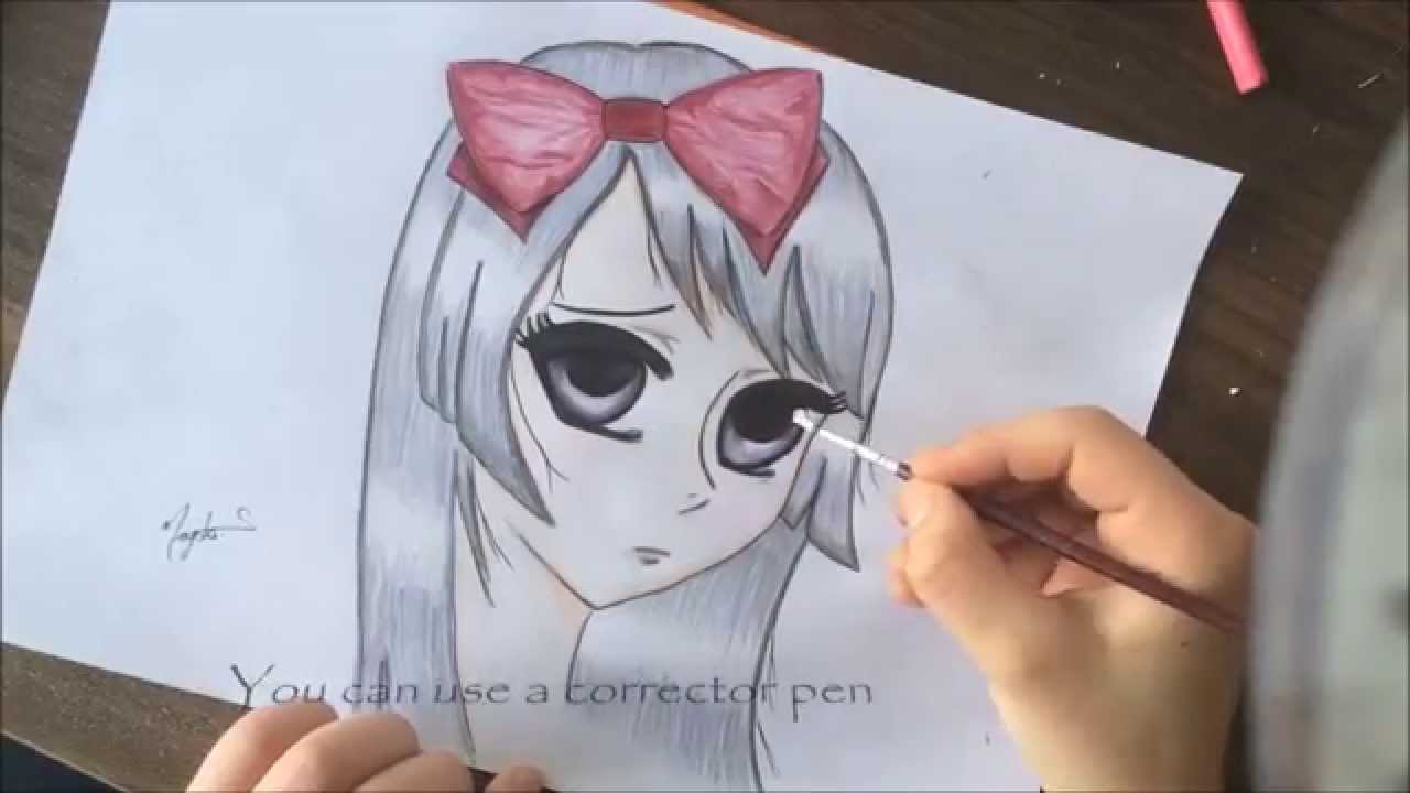 1280x720 Drawing And Coloring Sad Anime Girl - Sad Anime Girl Drawing