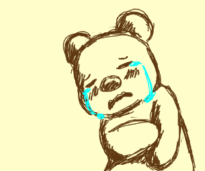 300x250 sad bear cries drawing - Sad Bear Drawing
