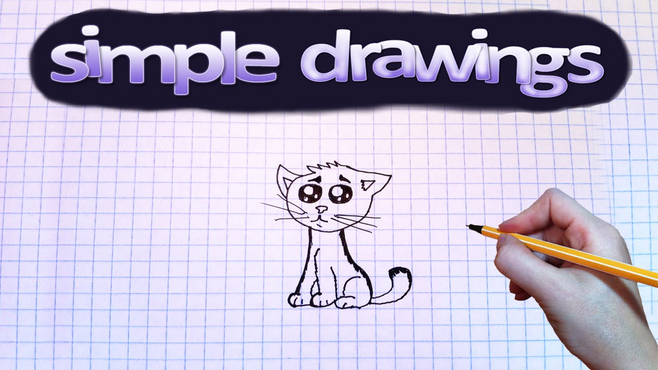 1280x720 Simple Drawings - Sad Cat Drawing