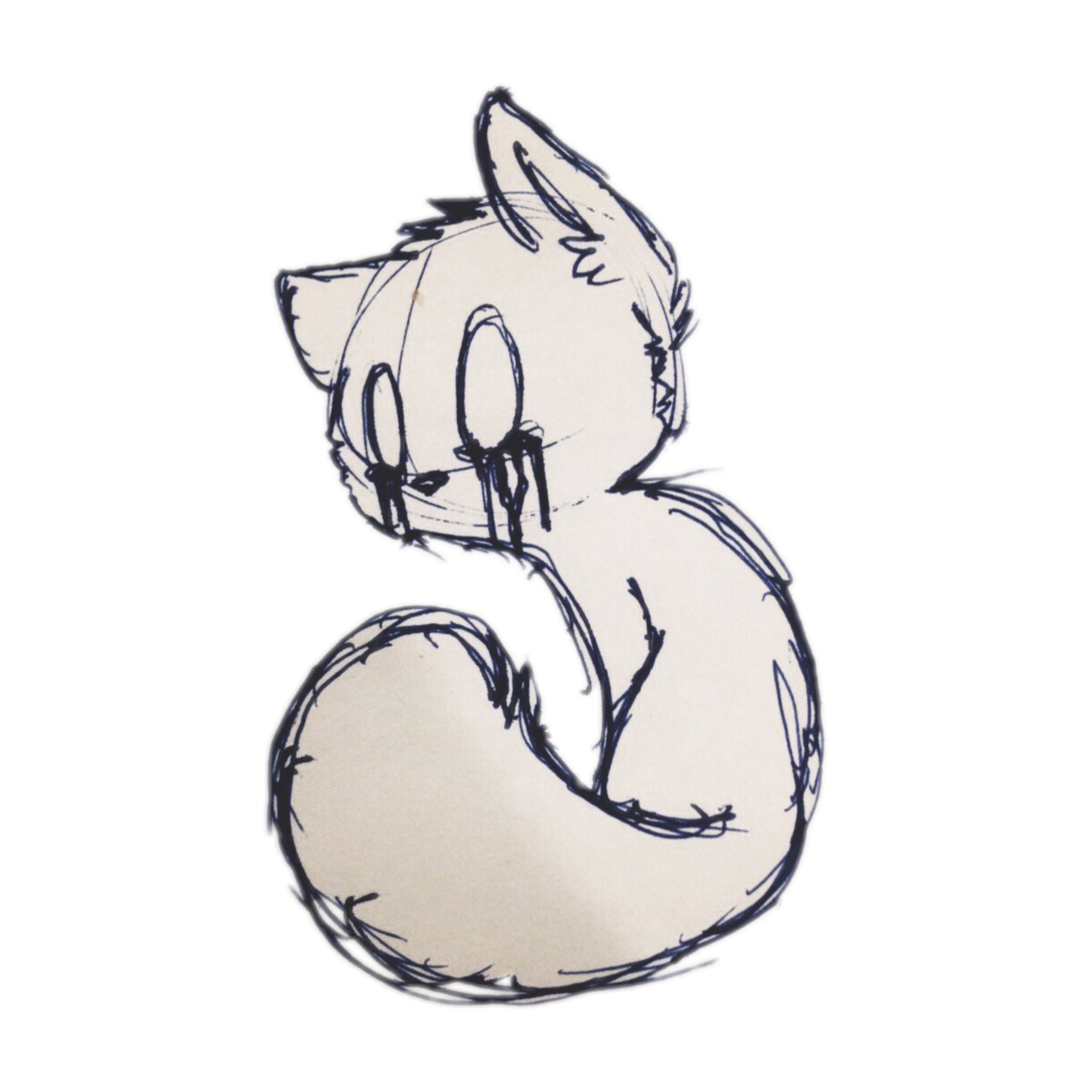 2896x2896 Cat Sad Sadcat Drawing Cute Creepy - Sad Cat Drawing