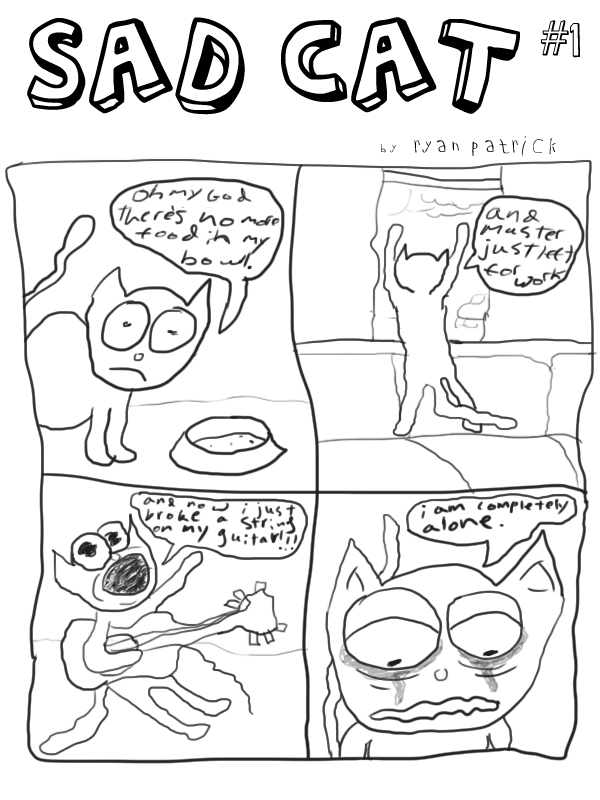 600x800 Sad Cat - Sad Cat Drawing