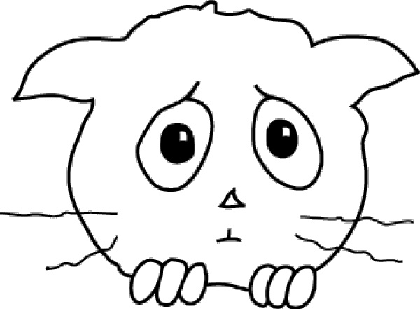 600x441 Cat Sad Clip Art Free Vector In Open Office Drawing - Sad Cat Drawing