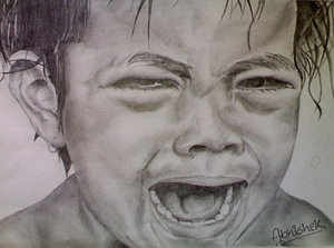 300x223 Orphan Drawing - Sad Child Drawing