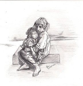 290x300 Sad Child Drawings Fine Art America - Sad Child Drawing