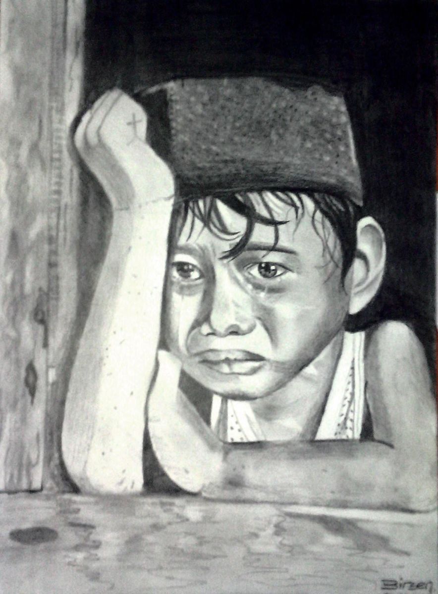 884x1200 sadness of a child drawing - Sad Child Drawing