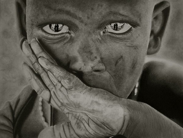 600x453 Amazing Pencil Drawings - Sad Child Drawing
