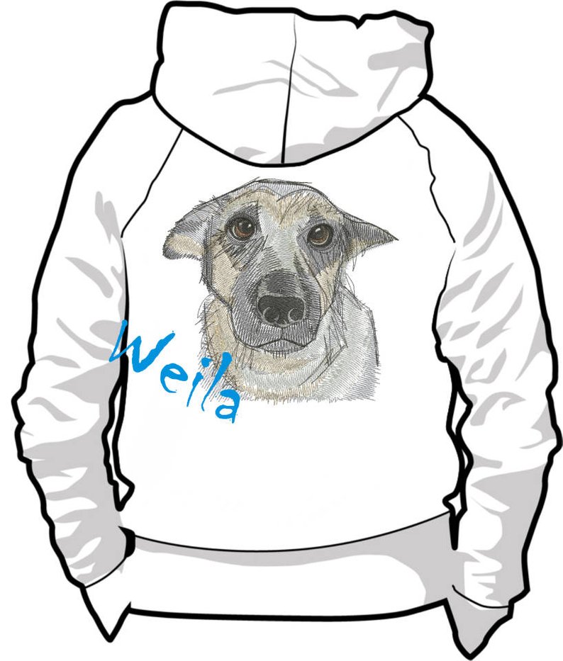 794x933 sad dog sketch embroidered drawing scribbled picture picture etsy - Sad Dog Drawing