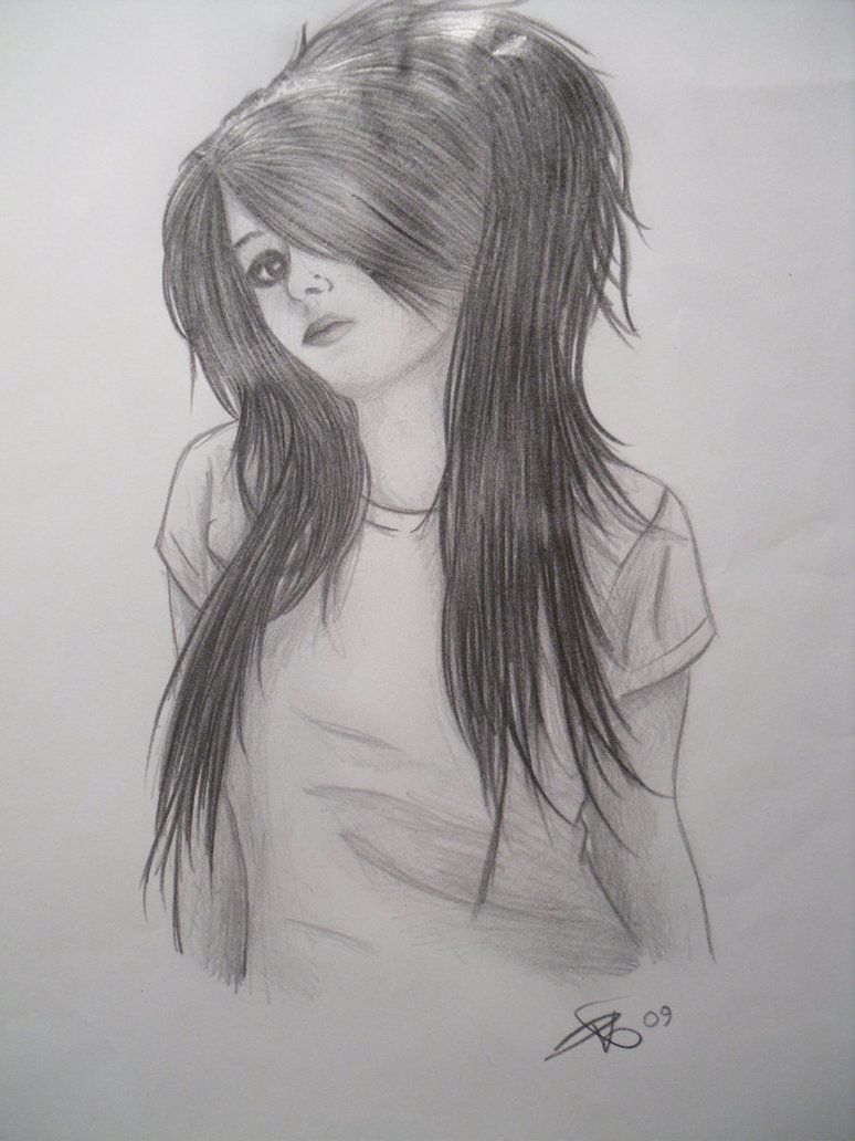 Emo Drawings, Art Sketches, Pencil Drawings - Sad Emo Drawings. 