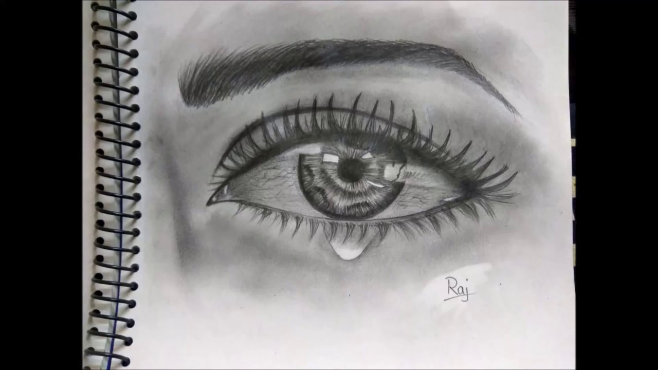 1280x720 How To Draw Sad Crying Eye With Tears - Sad Eyes Drawing