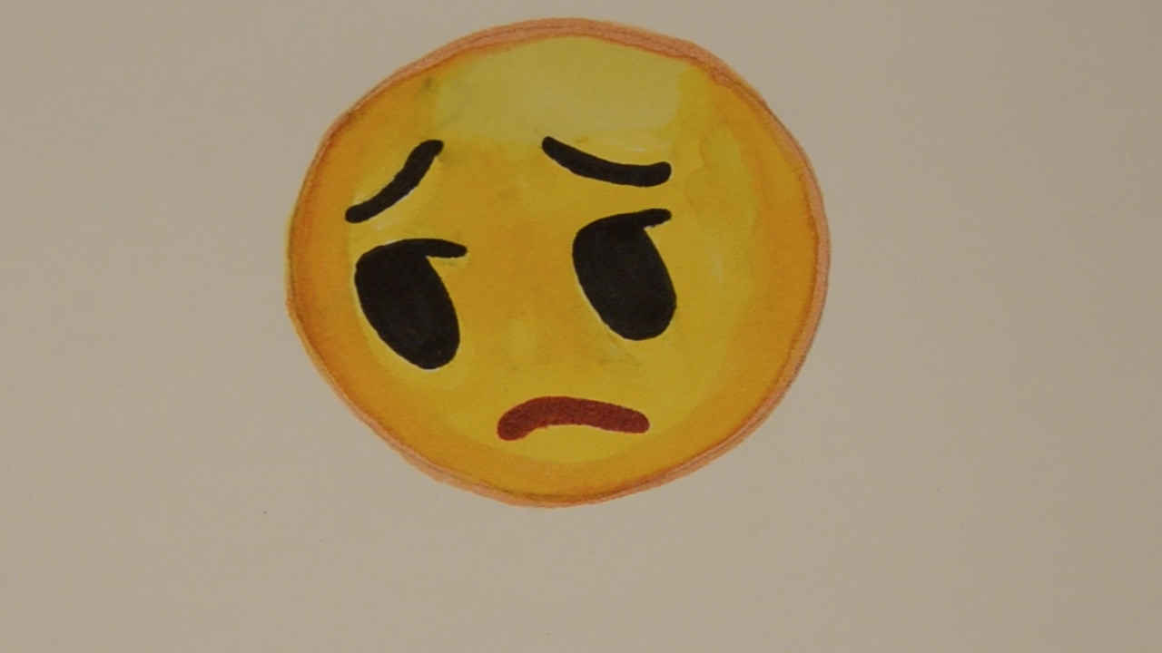 1280x720 How To Draw The Sad Face Emoji Step - Sad Face Drawing