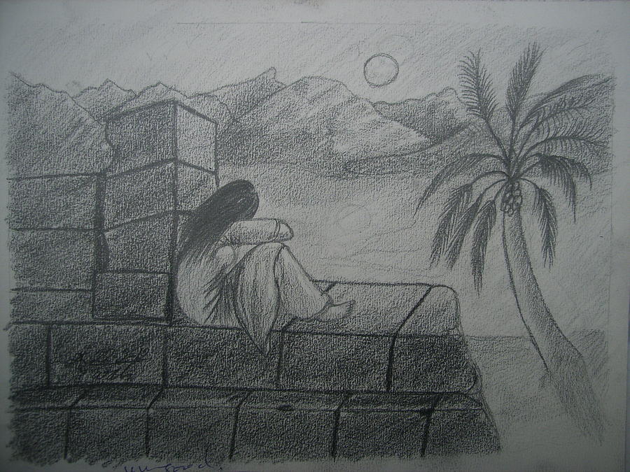 900x675 Sad Girl Drawing - Sad Girl Drawing