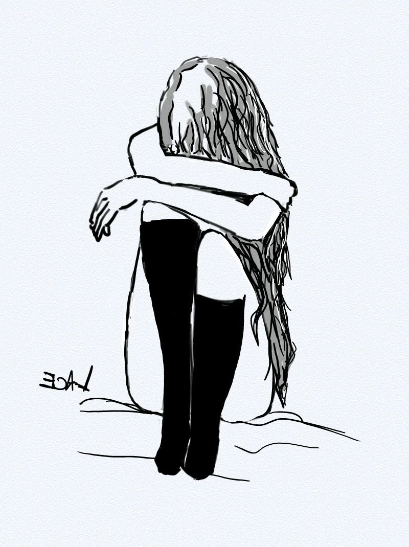 800x1070 How To Draw Sad Girl - Sad Girl Drawing