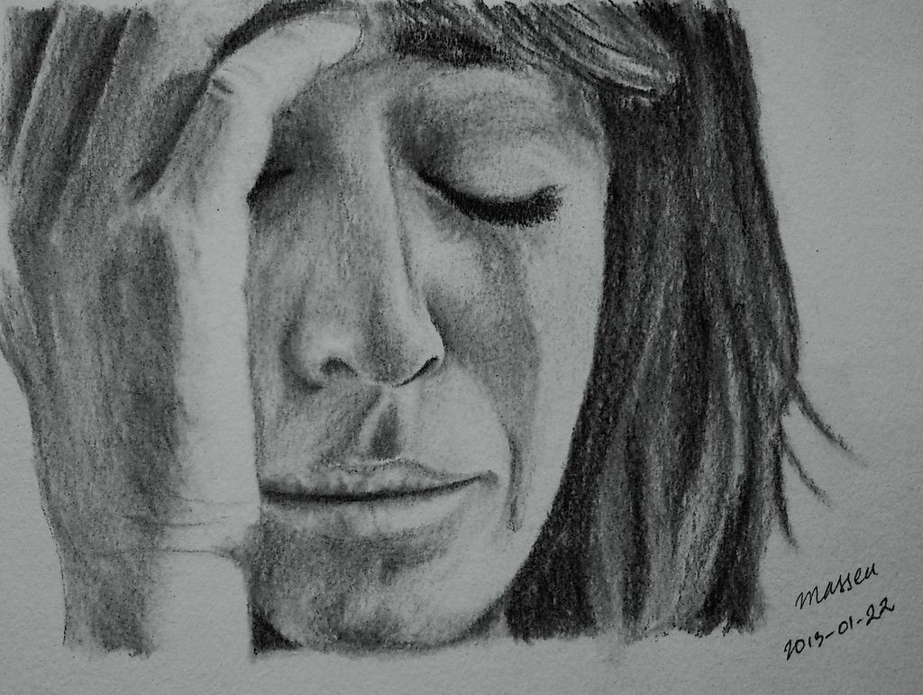 1024x771 Huge Collection Of 'sad Woman Drawing' Download More Than - Sad Girl Face Drawing