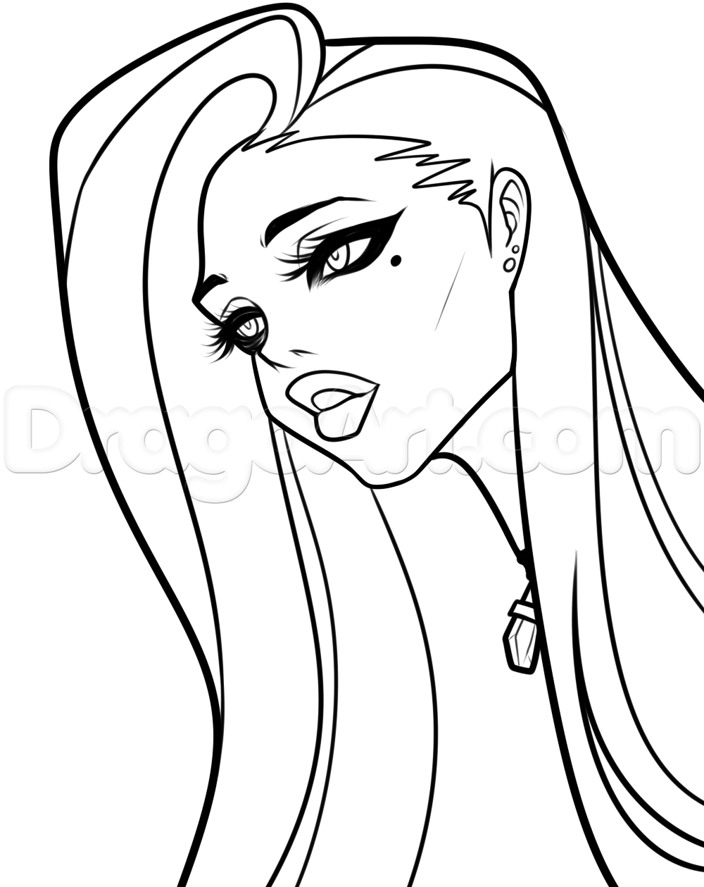 1000x1259 Sad Girl Drawing Tutorial, Step - Sad Girl Face Drawing