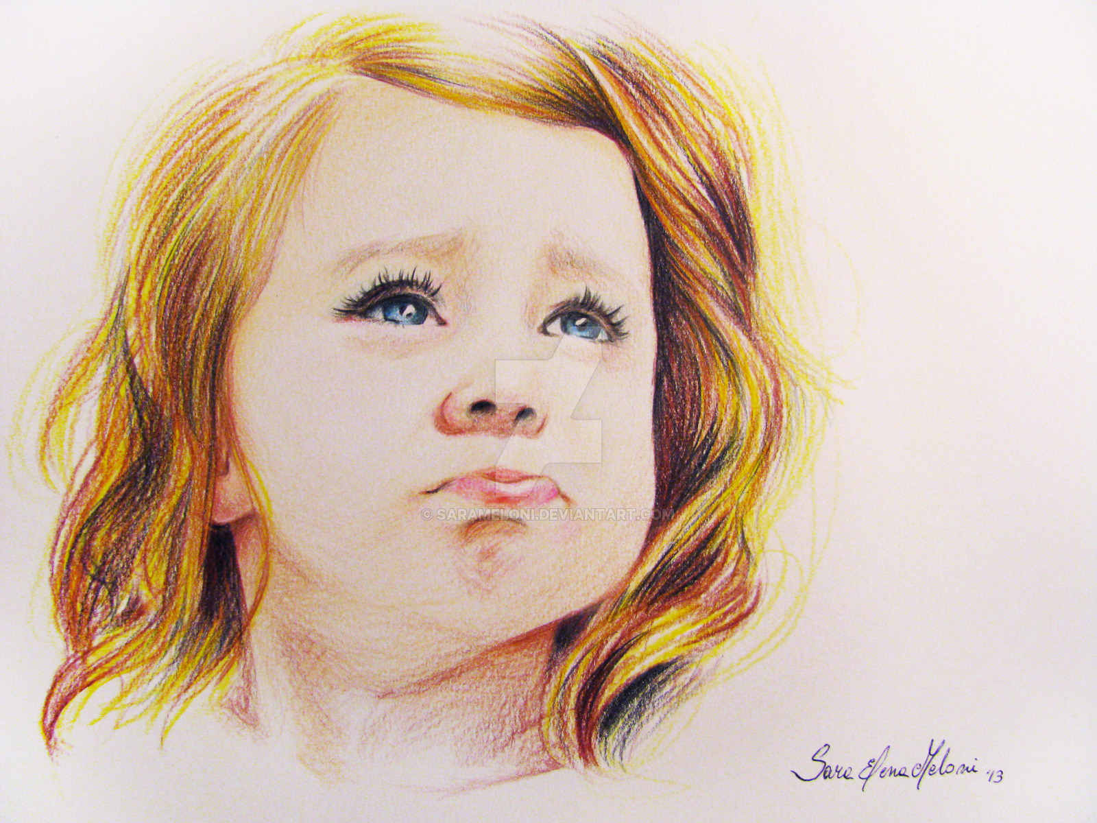 1600x1200 Little Girl With Sad Face - Sad Girl Face Drawing