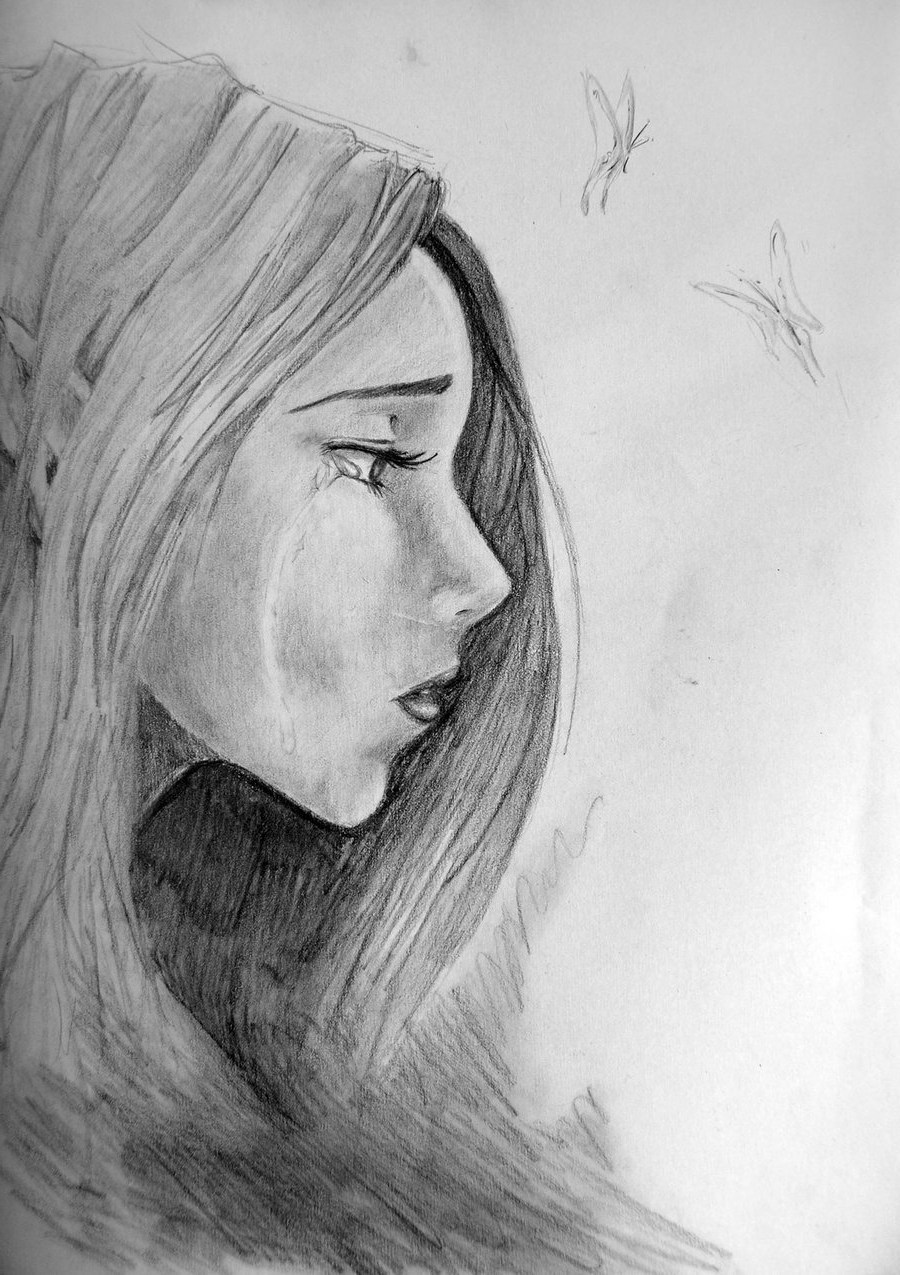 Sad Girl Face Drawing At Paintingvalleycom Explore