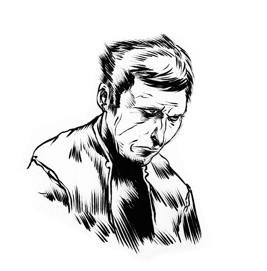 1103x1121 pretty good blog warm up sketch sad guy - Sad Guy Drawing
