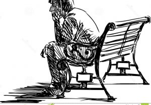 300x210 boy sit alone black and white sketch sad guy drawing - Sad Guy Drawing