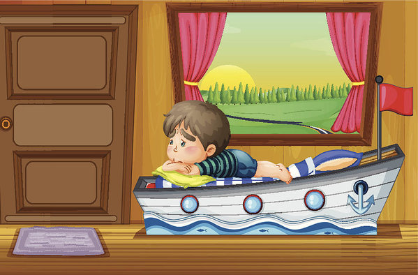 599x394 sad little boy inside the house art print - Sad Little Boy Drawing