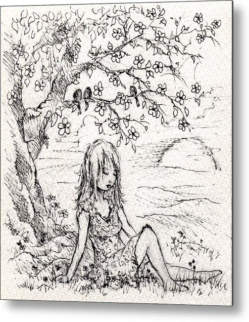 493x636 sad little girl metal print - Sad Little Girl Drawing