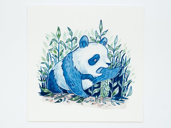 570x428 Sad Panda Illustration Print Koala Wall Art Animal Art Etsy - Sad Panda Drawing