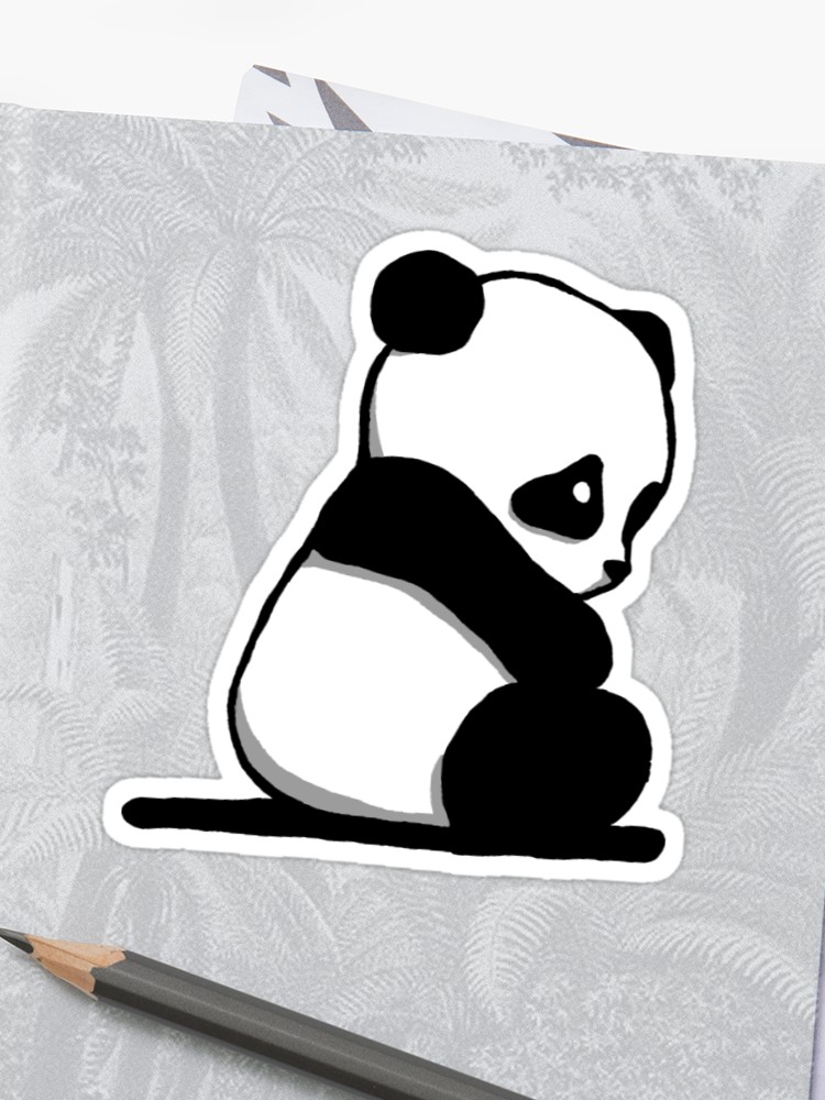 750x1000 Sad Panda, Drawing Sticker - Sad Panda Drawing