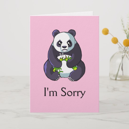 540x540 i'm sorry cute sad panda drawing card template zazzle ca - Sad Panda Drawing